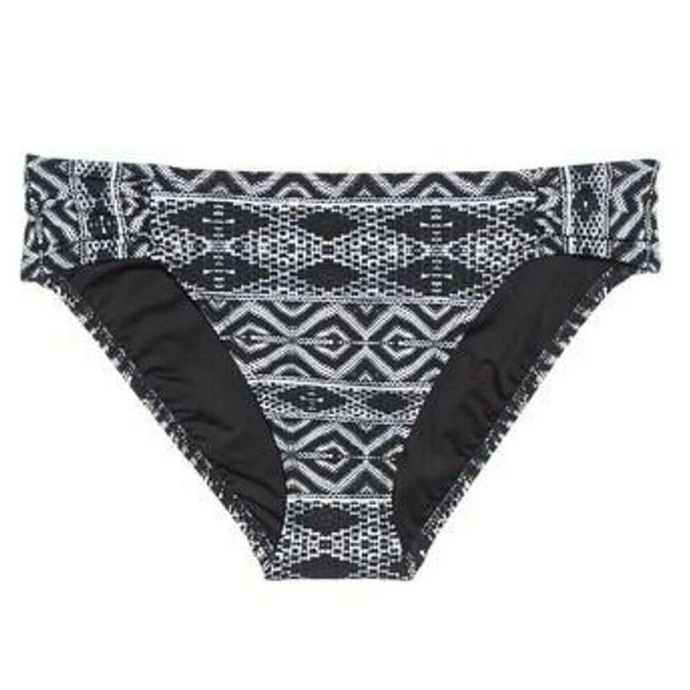 LA BLANCA Designer Jeans shirred hipster swimsuit bikini bottom black Size 8 NEW - Picture 8 of 8